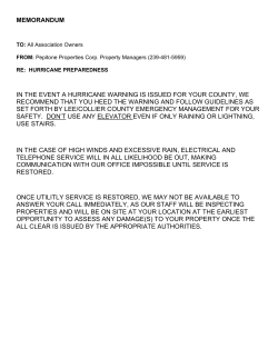 Hurricane Procedures - Pepitone Properties Corp.