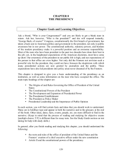 The Presidency - Cobb Learning