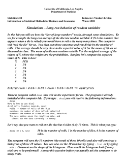 Simulations &ndash; Long-run behavior of random variables