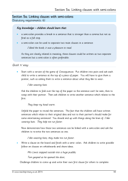 Section 5a: Linking clauses with semi-colons
