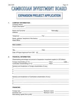 1. COMPANY INFORMATION : Company Name : Project Description