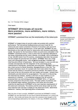 INTERMOT 2016 breaks all records: More premieres, more