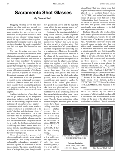 Sacramento Shot Glasses - Federation of Historical Bottle Collectors