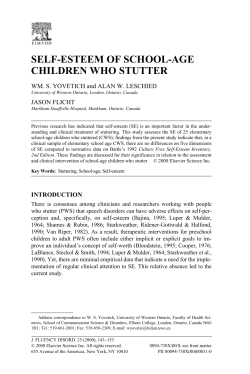 self-esteem of school-age children who stutter