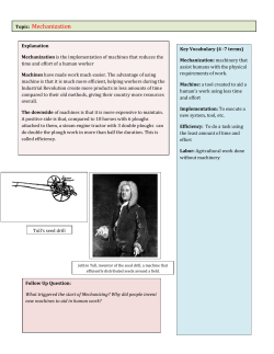 Topic: Mechanization