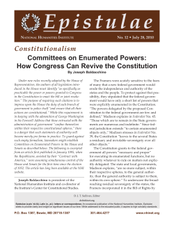 Constitutionalism Committees on Enumerated Powers
