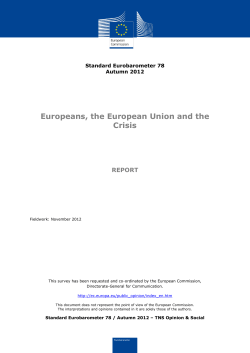 Europeans, the European Union and the Crisis