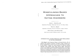 MINDFULNESS-BASED ApPROACHES TO EATING DISORDERS