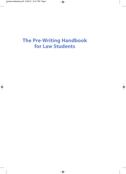 The Pre-Writing Handbook for Law Students