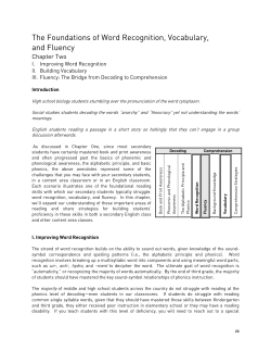The Foundations of Word Recognition, Vocabulary