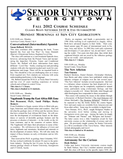 Fall 2012 Classes - Senior University