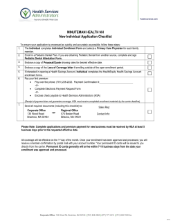 MINUTEMAN HEALTH NH New Individual Application Checklist