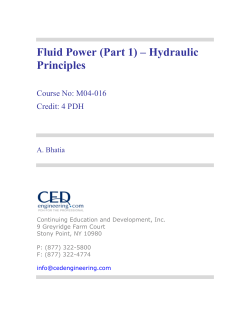 Fluid Power (Part 1) &ndash; Hydraulic Principles