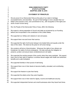 2016 Iowa Democratic Party Platform
