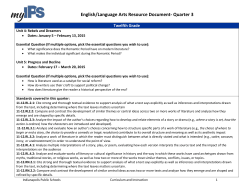English/Language Arts Resource Document