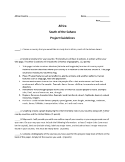 Africa South of the Sahara Project Guidelines