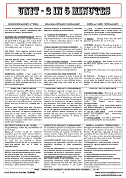 SCIENTIFIC MANAGEMENT APPROACH BEHAVIORAL