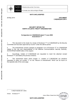 NATO UNCLASSIFIED 28 May 2014 DOCUMENT CM