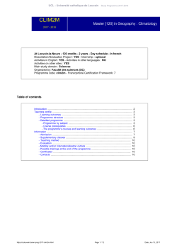 Master [120] in Geography : Climatology