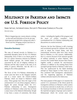 Militancy in Pakistan and Impacts on US Foreign Policy