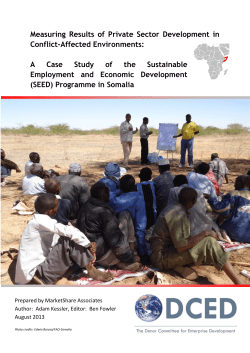 Measuring Results of Private Sector Development in Conflict