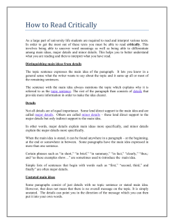 How to Read Critically