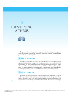 identifying a thesis - Cabarrus County Schools