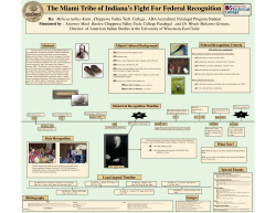 The Miami Tribe of Indiana`s Fight For Federal Recognition