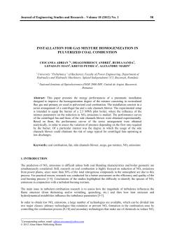 installation for gas mixture homogenization in pulverized coal