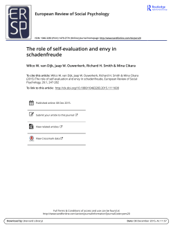 The role of self-evaluation and envy in schadenfreude