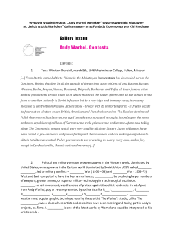 Andy Warhol. Contests