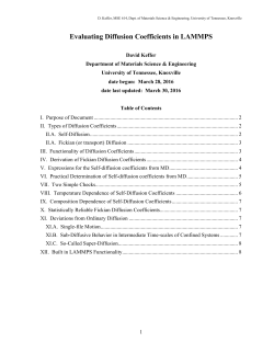 Evaluating Diffusion Coefficients in LAMMPS