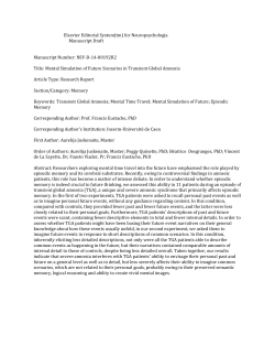 Elsevier Editorial System(tm) for Neuropsychologia Manuscript