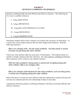 Sentence Combining Techniques