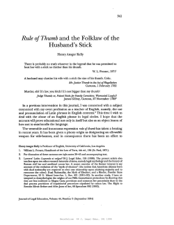 Rule of Thumb and the Folklaw of the