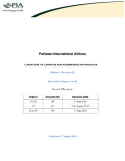 Conditions of Carriage - Pakistan International Airlines