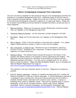 Historic Archaeological Component Form