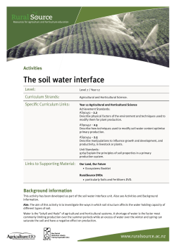 The soil water interface