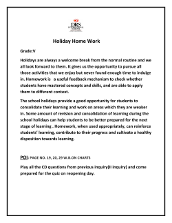 Holiday Home Work - Drs International School