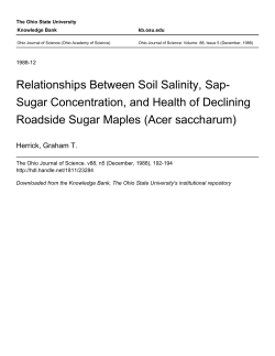 Sugar Concentration, and Health of Declining