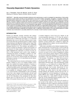 Viscosity-Dependent Protein Dynamics