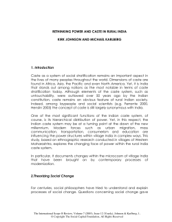 Rethinking Power and Caste in Rural India