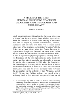 a region of the mind: medieval arab views of african geography and