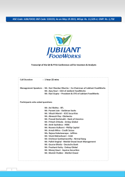 - Jubilant FoodWorks Limited