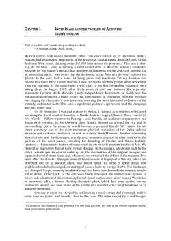 1 CHAPTER 1 INNER ISLAM AND THE PROBLEM OF ACEHNESE
