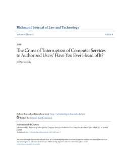 The Crime of "Interruption of Computer Services to Authorized Users