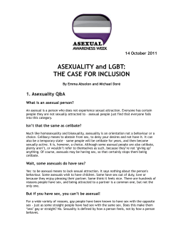ASEXUALITY and LGBT: THE CASE FOR INCLUSION