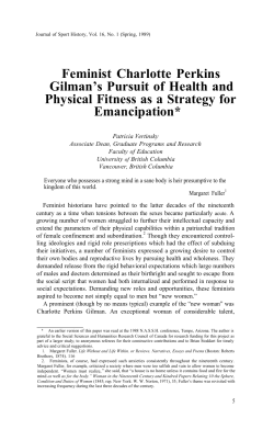 Feminist Charlotte Perkins Gilmans Pursuit of Health and