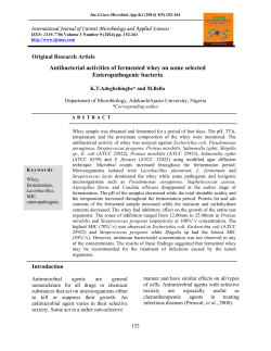Antibacterial activities of fermented whey on some selected