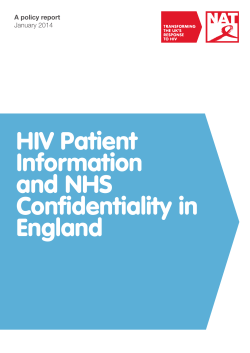 HIV Patient Information and NHS Confidentiality in England